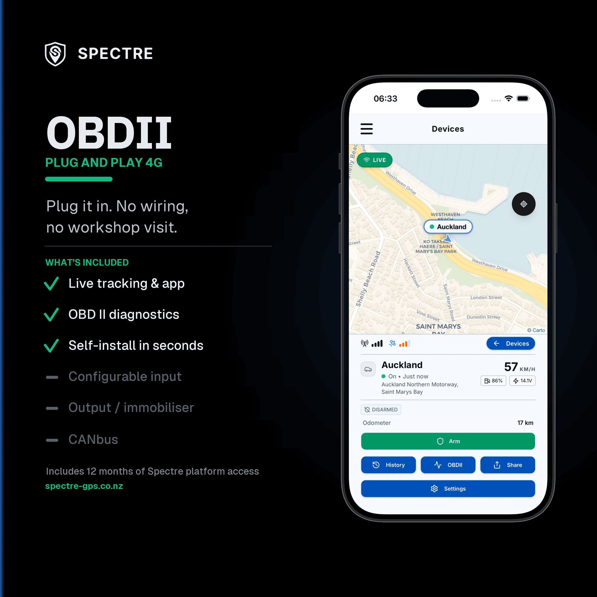 Spectre - OBDII 4G Tracker